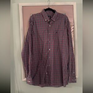 johnnie-O Red and Blue Plaid Casual Shirt